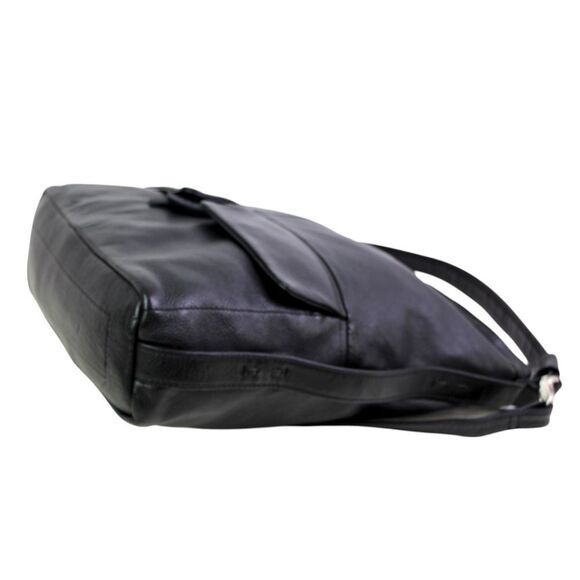 LARGE Tano BLACK GENUINE LEATHER HOBO SHOULDER BAG X-BODY HANDBAG PURSE - Picture 9 of 16